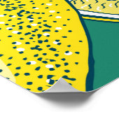 Lemon Fruit Vintag Nahtlose Illustration Poster (Ecke)