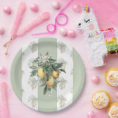 Lemon Fruit | Weiß und grün gestrichen Pappteller (Party)