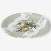 Lemon Fruit | Weiß und grün gestrichen Pappteller (Schrägansicht)