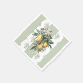 Lemon Fruit | Weiß und grün gestrichen Serviette (Ecke)