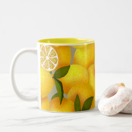 Lemon Full Paperweight Zweifarbige Tasse (Mit Donut)