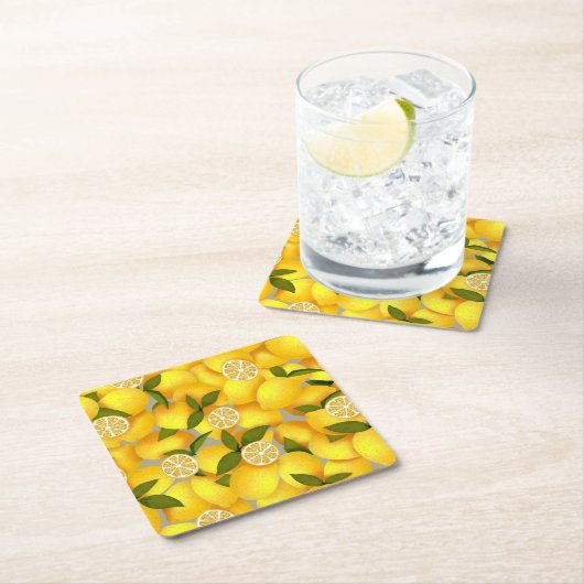 Lemon Full Rechteckiger Pappuntersetzer (Vor Ort)