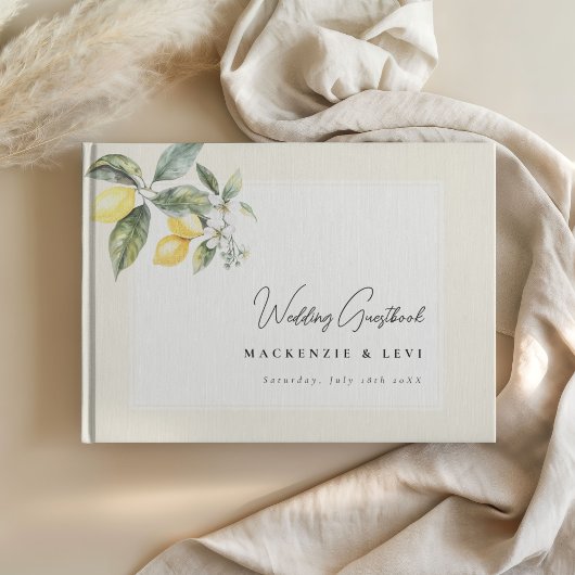 Lemon Garden Butter Yellow Wedding Gästebuch