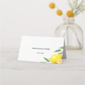 Lemon Garden Floral Chic Wedding Table Platzkarte (Rückseite)