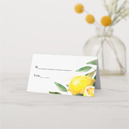 Lemon Garden Floral Chic Wedding Table Platzkarte