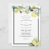 Lemon Garden Floral White Wedding Lässig Einladung (Vorderseite)