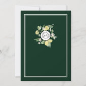 Lemon Garden Floral White Wedding Lässig Einladung (Rückseite)