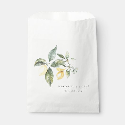 Lemon Garden Mediterranean Wedding Geschenktütchen (Vorderseite)