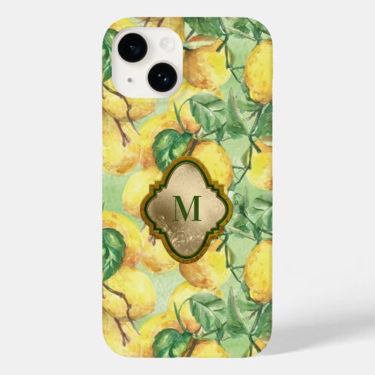 Lemon Garden Monogram Case (Rückseite)