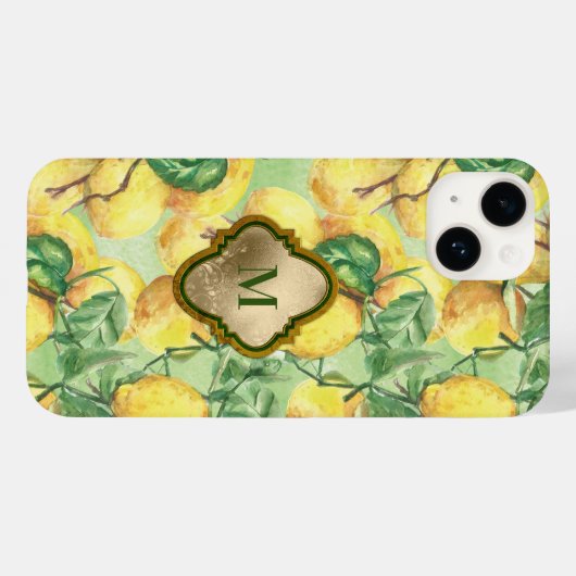 Lemon Garden Monogram Case (Rückseite (Horizontal))