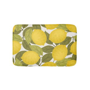 Lemon Garden: Vintag endlose Tapete Badematte