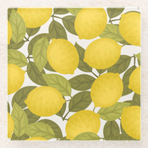 Lemon Garden: Vintag endlose Tapete Glasuntersetzer