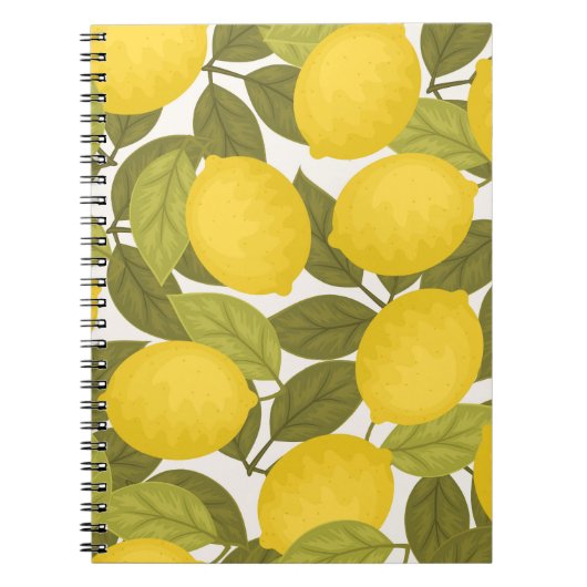 Lemon Garden: Vintag endlose Tapete Notizblock (Vorderseite)