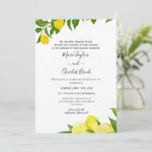 Lemon Garden Wedding Einladung (Stehend Vorderseite)