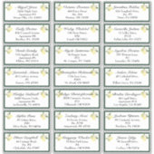 Lemon Garden White Wedding Guest Address Aufkleber (Vorderseite)
