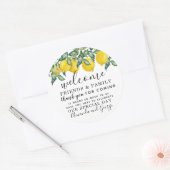 Lemon Gastgeschenk Hochzeit personalisiert danke Runder Aufkleber (Umschlag)