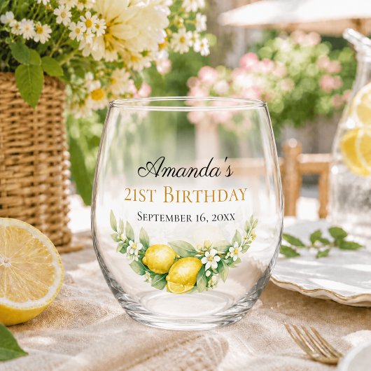 Lemon-Geburtstagsfeier Weinglas Ohne Stiel