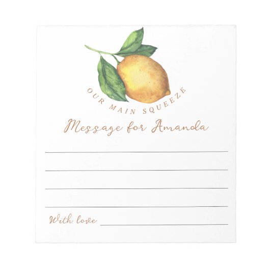 Lemon Geburtstagszeitkapsel Notizblock (Vorderseite)