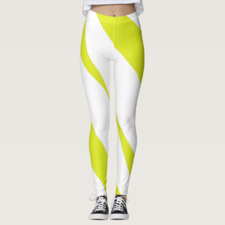 Lemon Gelb gestreifte Lebhaftigkeit Leggings