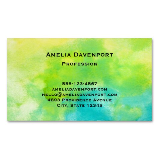 Lemon Gelb und Türkis Blau Magnetische Visitenkarte (Vorderseite)