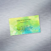 Lemon Gelb und Türkis Blau Magnetische Visitenkarte (Beispiel)