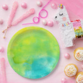 Lemon Gelb und Türkis Blau Pappteller (Party)