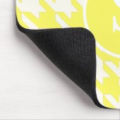 Lemon-Gelb-Weiß-Monogramm des klassischen Hahnentr Mousepad (Ecke)
