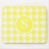 Lemon-Gelb-Weiß-Monogramm des klassischen Hahnentr Mousepad (Vorne)