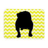 Lemon Gelb Zickzack mit englischem Bulldog-Schatte Magnet (Horizontal)