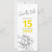 Lemon gelbe Blüte Foto Hochzeit speichern Sie das Save The Date (Vorderseite)