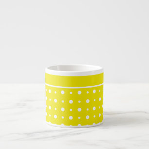 Lemon-Gelbe Espresso-Tasse, Weißpolka-Punkte Espressotasse