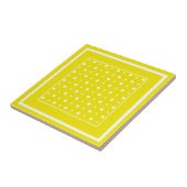 Lemon Gelbe Keramik Tile, weiße Polka Dosen Fliese (Seite)
