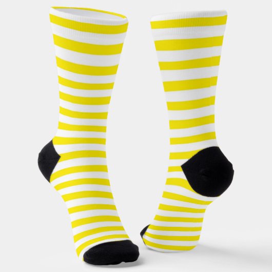 Lemon Gelbe und weiße Streifen Socken (Gewinkelt)