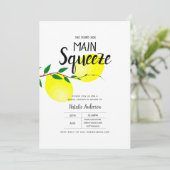 Lemon Gelbes Brautparty, das sie gefunden hat Einladung (Stehend Vorderseite)