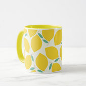 Lemon-gelbes Zitronenmuster Tasse (Vorderseite Links)