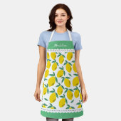 Lemon Gemustert Monogram All-Over-Print-Schürze Schürze (Getragen)