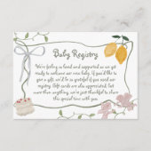 Lemon Gender Neutral Baby Shower Gift Registry Begleitkarte (Vorderseite)
