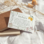 Lemon Gender Neutral Baby Shower Gift Registry Begleitkarte