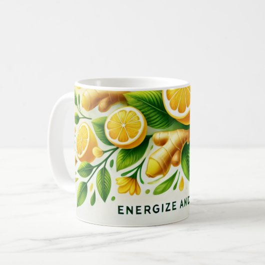 Lemon Ginger AI art Kaffeetasse (Vorderseite Links)