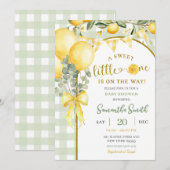 Lemon Gingham baby shower invitation Einladung (Vorne/Hinten)