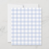 Lemon gingham blue bow boy Baby Shower invitation (Rückseite)