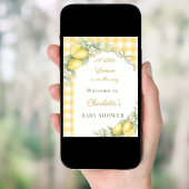 Lemon gingham bow welcome Baby Shower Poster
