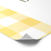Lemon gingham bow welcome Baby Shower Poster (Ecke)