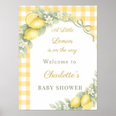 Lemon gingham bow welcome Baby Shower Poster (Vorne)
