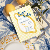 Lemon Gingham Ciao Baby Shower Einladung