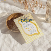 Lemon Gingham Ciao Baby Shower Einladung