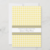 Lemon Gingham Custom Baby Shower Einladungen (Vorderseite)
