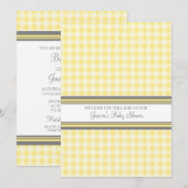 Lemon Gingham Custom Baby Shower Einladungen (Vorne/Hinten)