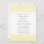 Lemon Gingham Custom Baby Shower Einladungen (Rückseite)