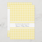 Lemon Gingham Custom Baby Shower Einladungen (Vorne/Hinten)
